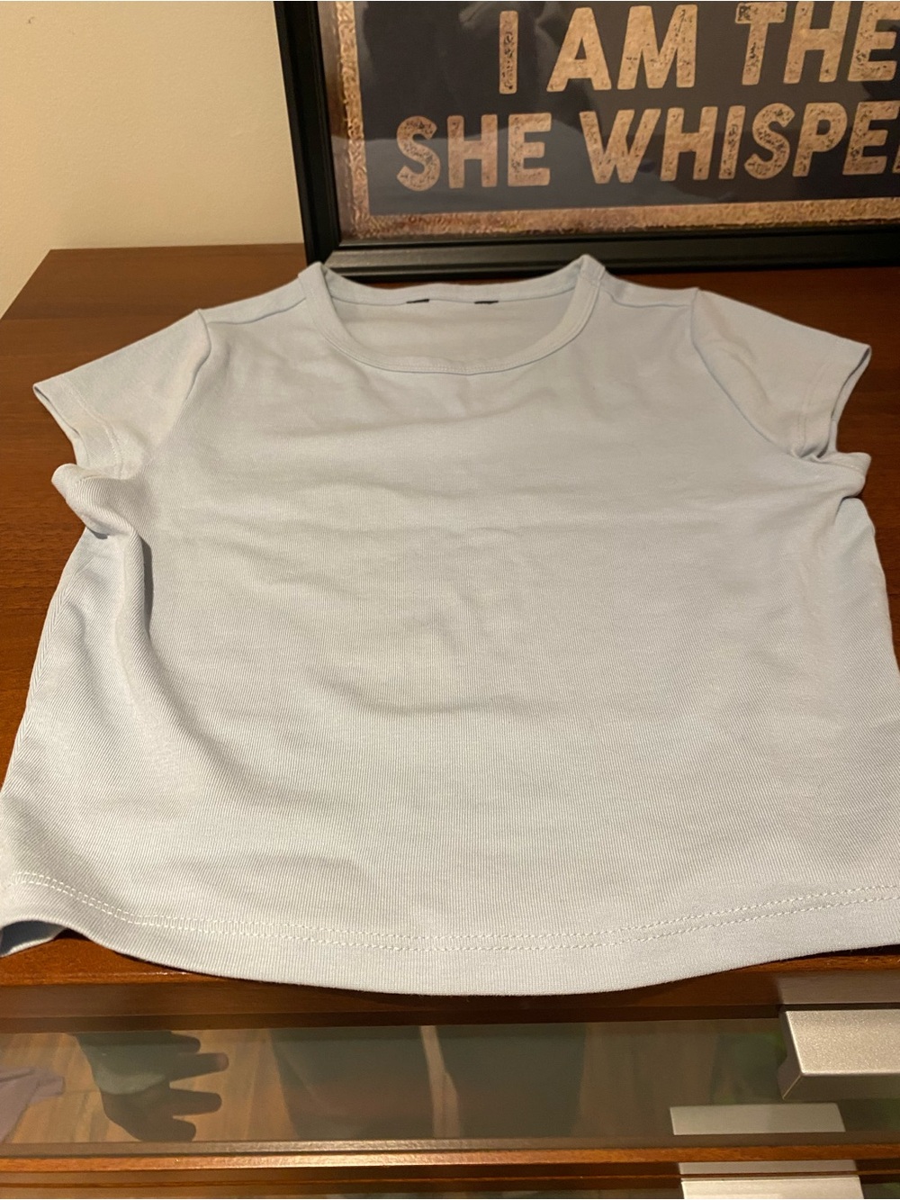 Old Navy Short Sleeve crop Crewneck Tee - Pale Blue